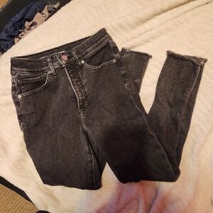 high rise black skinny jeans